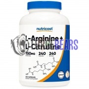 L-Arginine + L-Citrulline (240 шт по 750 мг), Nutricost