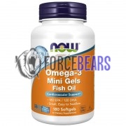 Omega-3 Fish Oil [Mini Gels] (180 шт), NOW Foods