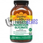 Chelated Magnesium Glycinate (180 шт), Country Life